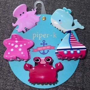 Colorful Ocean Beach Vibes Hair Claw Clips Seas The Day Whale Shell Octupus Boat